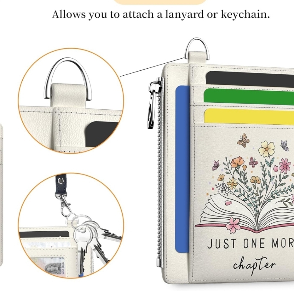 Floral Book Design Card Holder Wallet